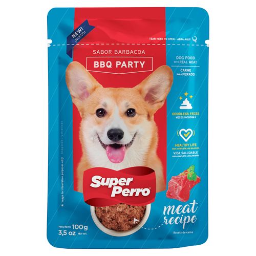 Alimento húmedo Super Perro bbq res - 100 g