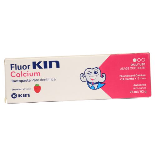 Pasta dental Fluor Kin infantil sabor fresa mayores de 12 meses - 92 g