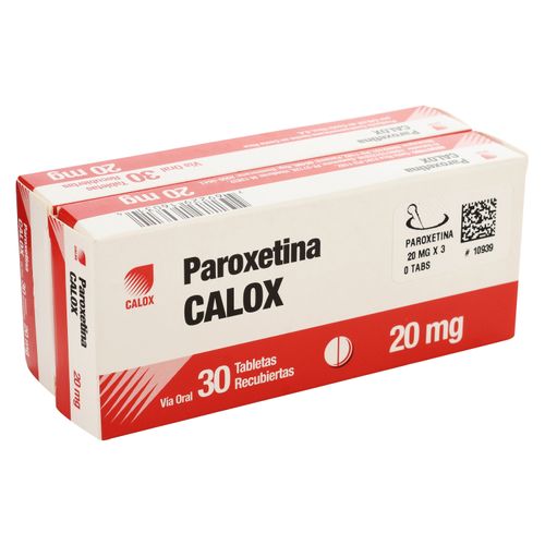 Paroxetina 20 mg caja 30 comprimidos - Precio indicado por Pastilla