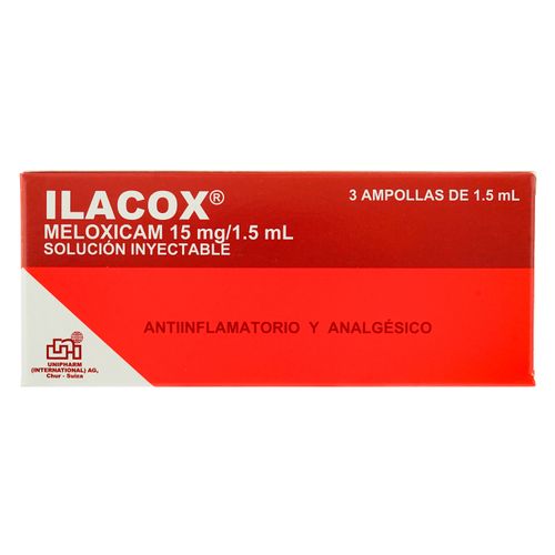 Ampolla Ilacox 1.5 ml, Precio indicado por unidad