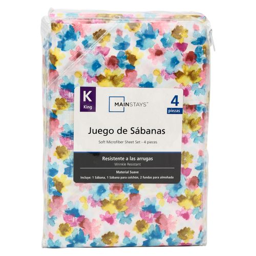 Set De Sabanas Mainstays King Acuarela