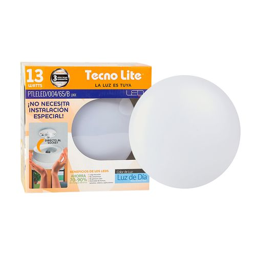 Plafones Tecnolite Interior LED 13W100-240V6500Ke27