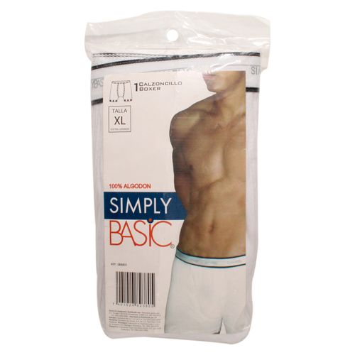 Boxer Simply Basic Caballero Blanco T Xl