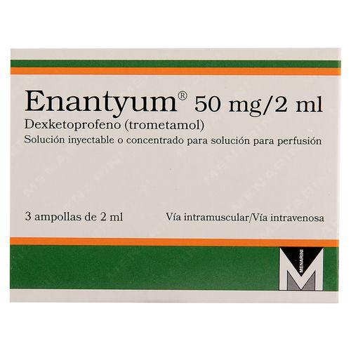 Enantyum Menarini 50 mg / 2 ml Ampolla, Precio indicado por unidad