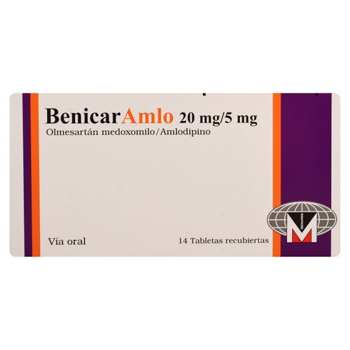 Benicar Amlo 20/5 mg caja 14 comprimidos - Precio indicado por caja