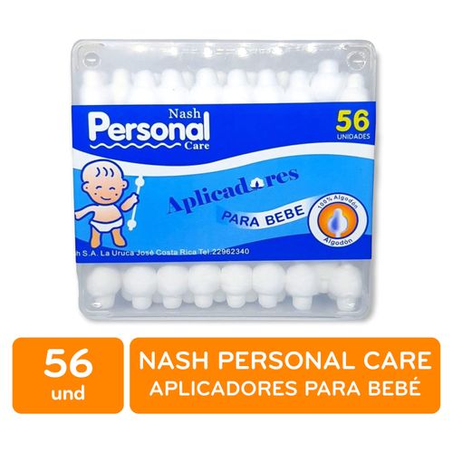 Aplicadores Nash Personal Care Para Bebé Caja -56 Unidades