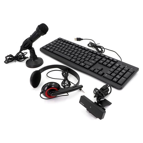 Kit Durabrand Contiene  Auriculares (Con Cable De 3,5 Mm), Teclado (Con Cable) Y Cámara Web 720P Y Micrófono (Con Cable)Para Salas De Conferencias Mod