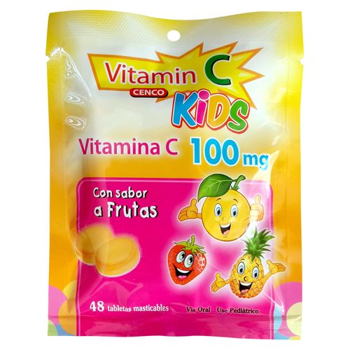 Vitamina C Kids 100 mg caja 48 tabletas - Precio indicado por caja