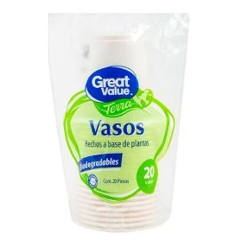 Vaso Bio Great Value 8 onzas 20 unidades