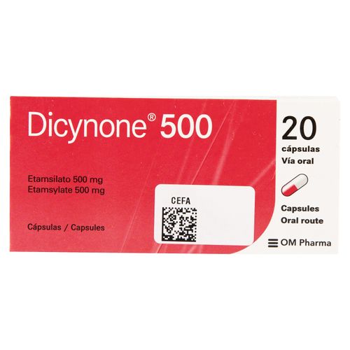 Dicynone 500 Mg, Precio indicado por unidad