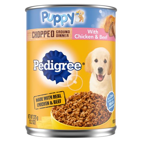 Alimento húmedo Pedigree para cachorros lata sabor pollo y res - 375 g