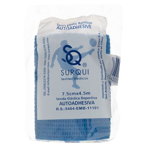 Venda Autoadhesiva Surqui 7.5cm x 4m Azul, Precio indicado por unidad