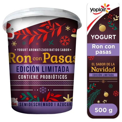 Yogurt Yoplait líquido batido ron con pasas - 500 g