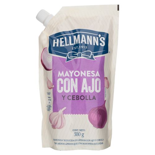 Mayonesa Hellmans Ajo Cebolla Doy pack - 380 g