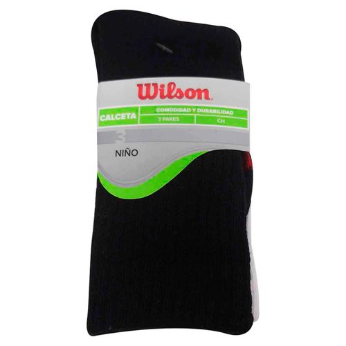 3 Pack Calceta Wilson Niño Multicolor Sin Felpa Modelo: B6998