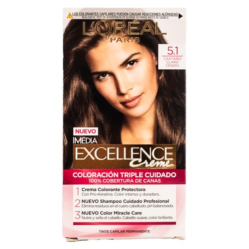Tinte para el cabello Permanente L'Oréal Paris Excellence Creme 5.1 castaño claro cenizo