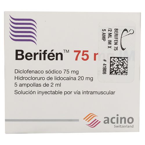 Ampolla Berifén 2 ml, Precio indicado por unidad