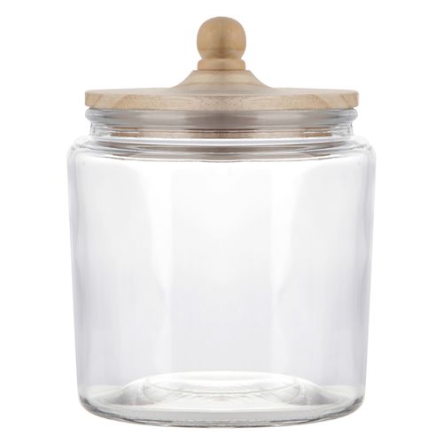 Tarro Mainstays De Vidrio Con Tapa De Madera 1 litro