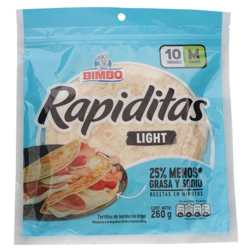 Tortilla Bimbo harina de trigo mediana light 10 uds - 260 g