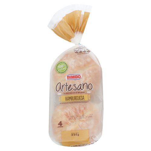 Pan Bimbo Artesano Hamburguesa Big 4 Unidades -350gr