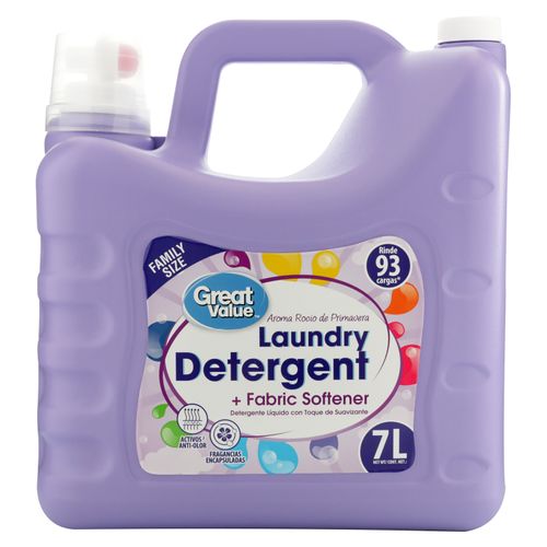 Detergente líquido Great Value para ropa con toque de suavizante -7000ml