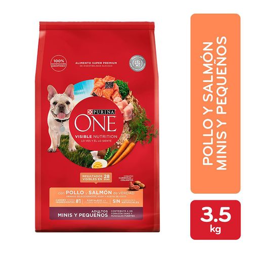 Alimento Perro Adulto Purina One Minis Y Pequeños Pollo Y Salmón 3.5kg