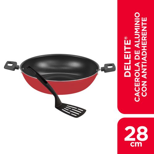 Cacerola Marca Ekco Deleite Rojo Con Antiadherente Y Utensilio - 28cm