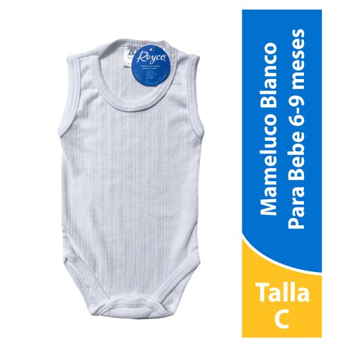 Body Para Bebé Reyco Unisex, Color Blanco Talla 6-9 Meses