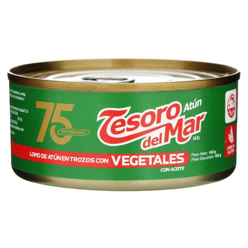 Atún Tesoro del Mar trocitos con vegetales -140 g