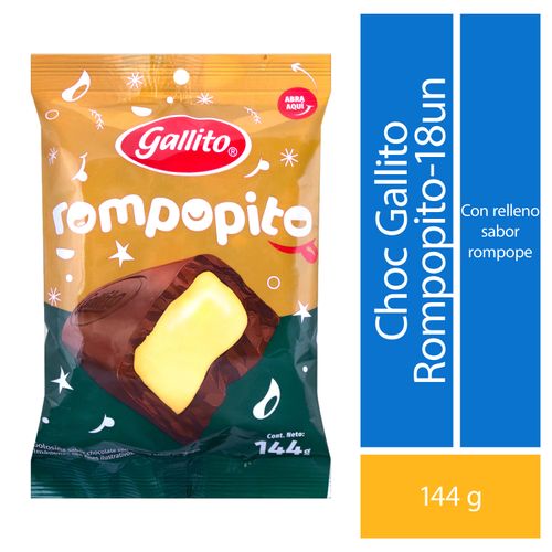 Chocolate Dos Pinos Rompopito 18 Unidades -144gr