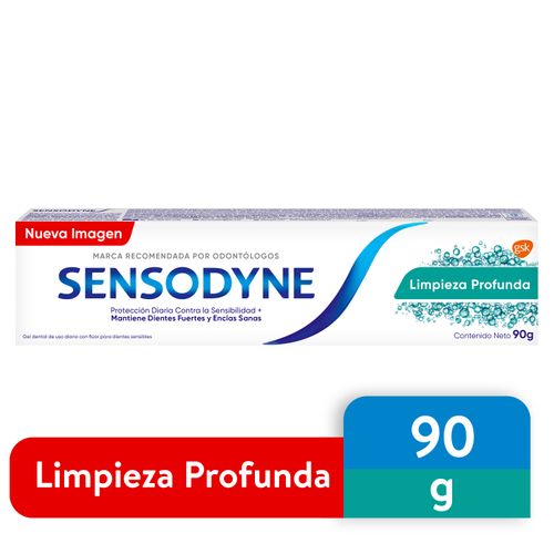 Crema Dental Sensitiva Sensodyne, Limpieza Profunda - 90g