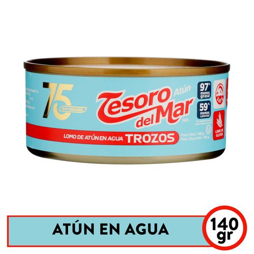 Atún Tesoro Del Mar trozos en agua - 105 g