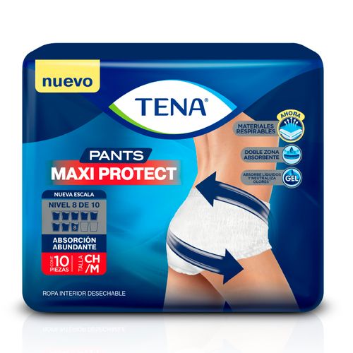 Ropa Interior Desechable Tena Pants Maxi Protect Talla: CH/M - 10Uds