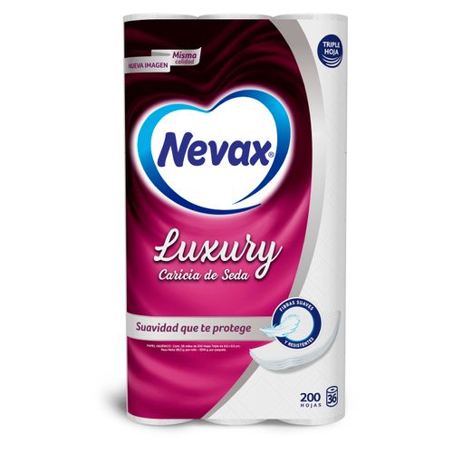 Papel Higiénico Nevax Luxury Caricia De Seda - 36 Rollos