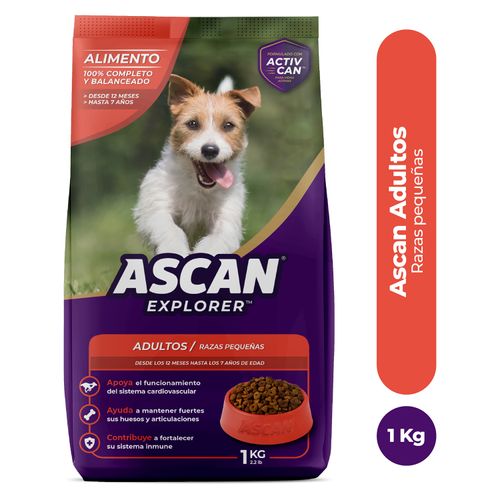 Alimento Ascan Perro Adulto, Razas Pequeñas - 1kg