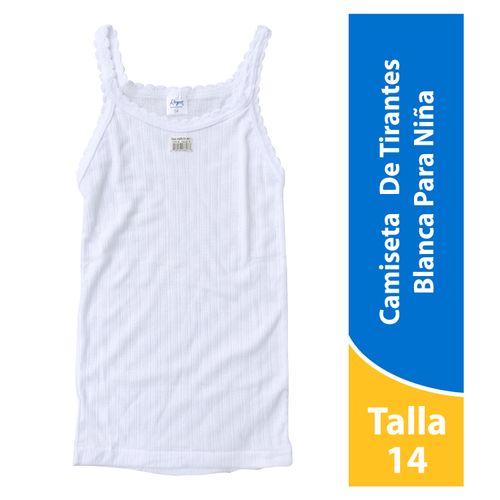 Camiseta Reyco Color Blanco De Tirantes, Para Niña - Talla 14