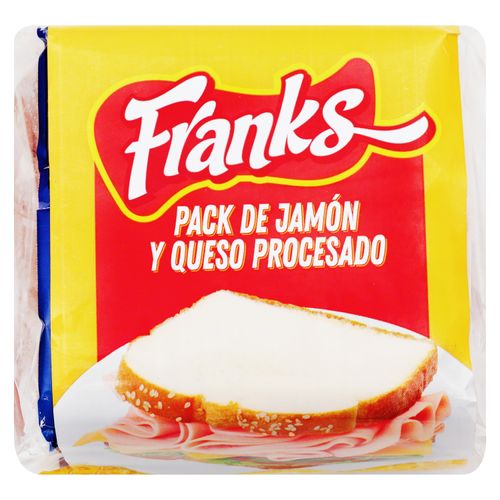 Pack Jamón Franks Y Queso Rebanado 16 unidades -632gr