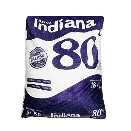 Arroz Indiana 80% grano entero saco - 18 kg