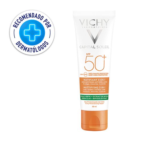 Matificante Vichy Capital Soleil 3 en 1 SPF50+  Antimanchas - 50 ml