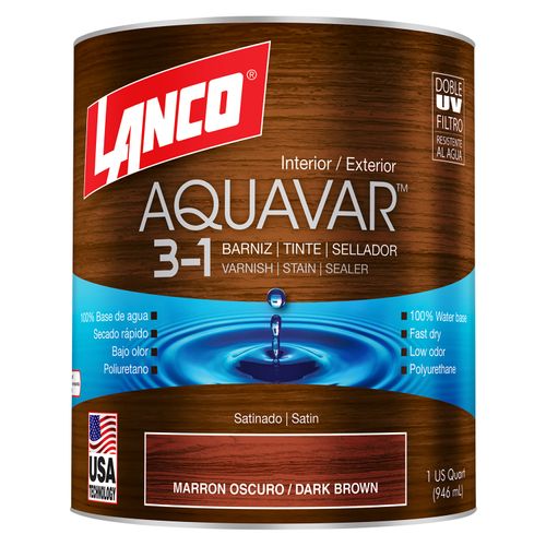 Barniz base agua Lanco marron oscuro aquavar