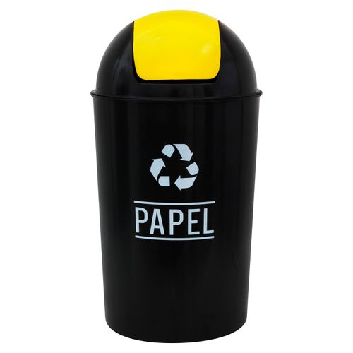Basurero Guateplast Swing Para Reciclaje, Papel Amarillo, 30 Lt
