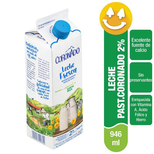 Leche Fresca Coronado Semidescremada, 2% Grasa - 946ml