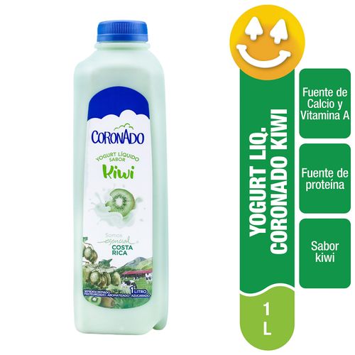 Yogurt Líquido Coronado Sabor Kiwi, Semidescremado - 1Lt