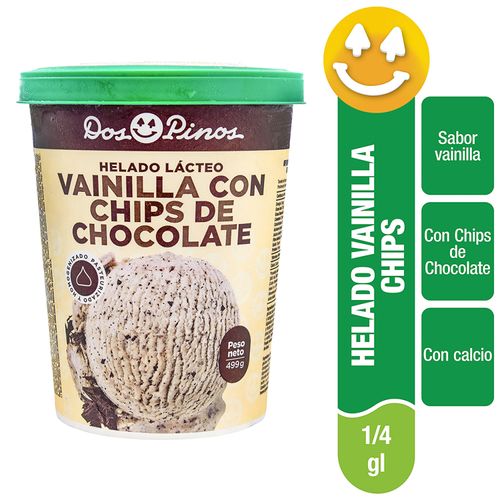 Helados Dos Pinos Sabor Vainilla Con Chips De Chocolate - 499g