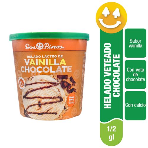 Helado Dos Pinos Sabor Vainilla, Con Veta De Chocolate - 1028g