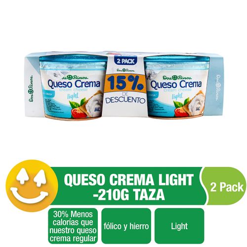Queso Crema Light Dos Pinos 2 Pack - 210g