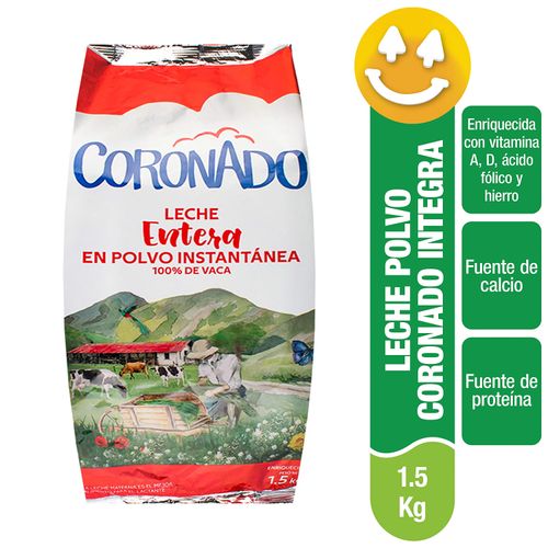 Leche Entera Coronado En Polvo Instantánea 100% De Vaca - 1.5kg