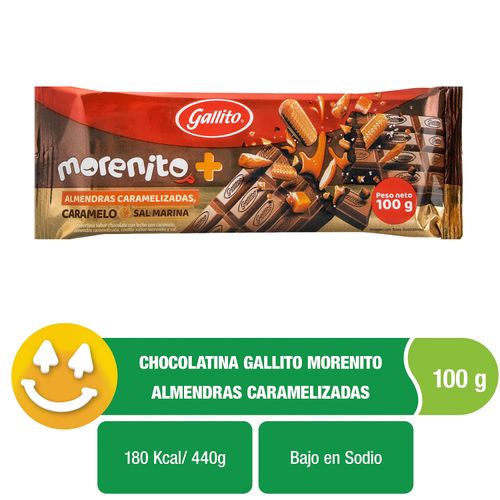 Chocolate Gallito Morenito Almendras Caramelizadas - 100g