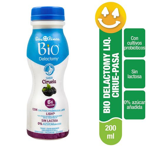 Yogurt Dos Pinos Bio Delactomy Sabor Ciruela, Sin Lactosa Y 0 Azúcar Añadido - 200ml