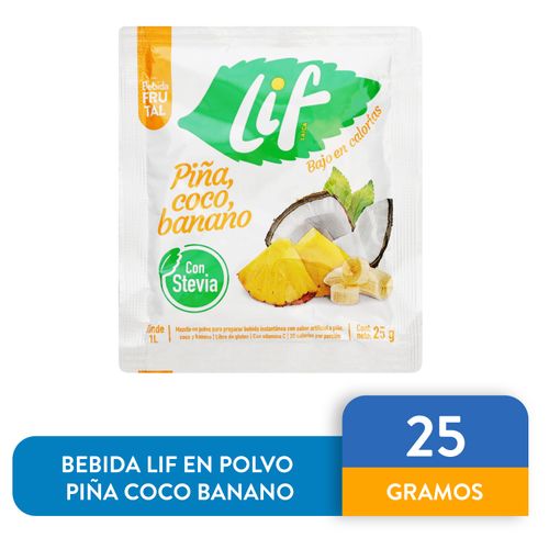 Bebida Lif En Polvo Piña Coco Banano - 25gr
